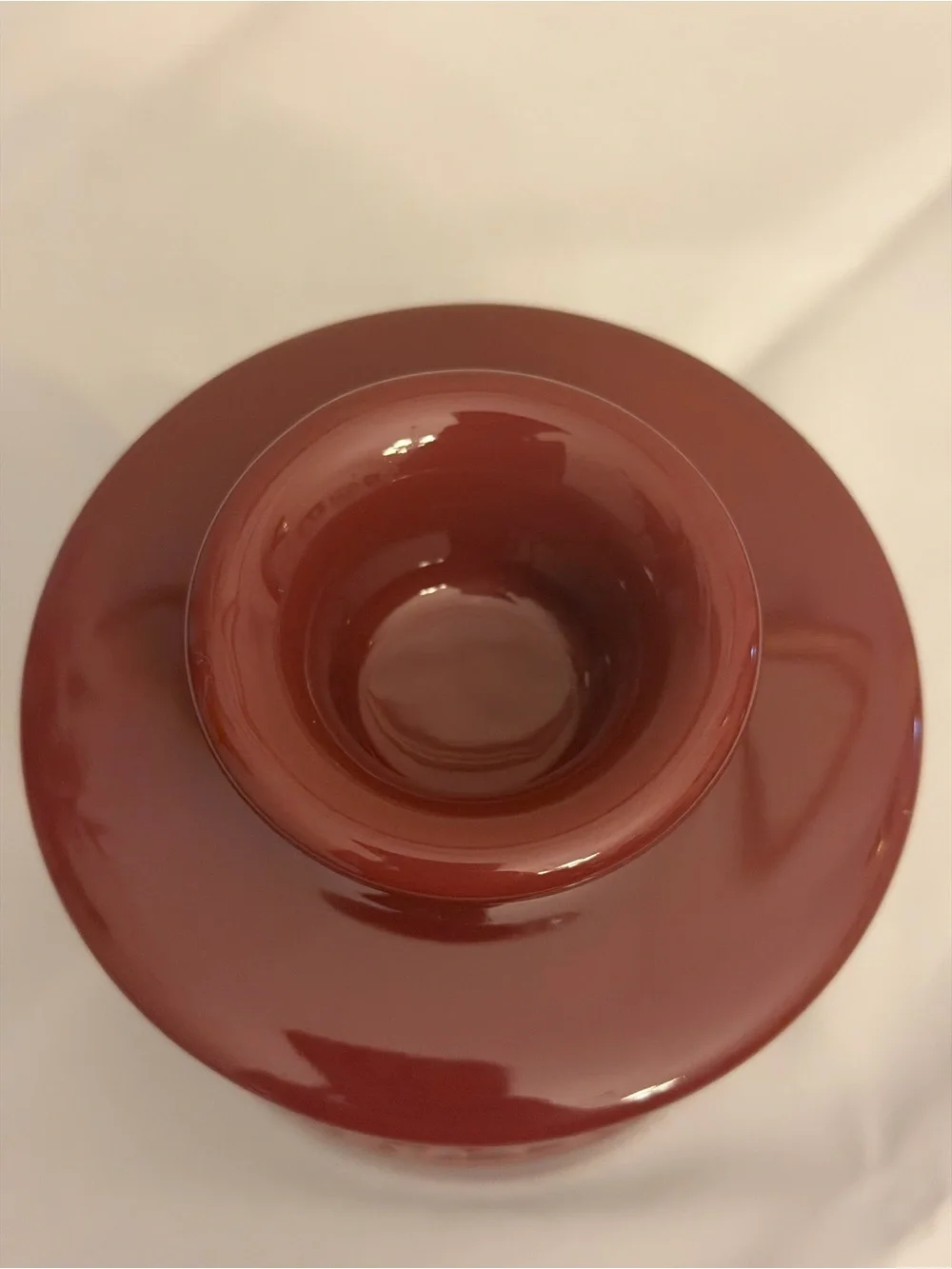 L. Tremain Beurre French Ceramic Butter Bell Crock Burgundy Red NWOT Unused